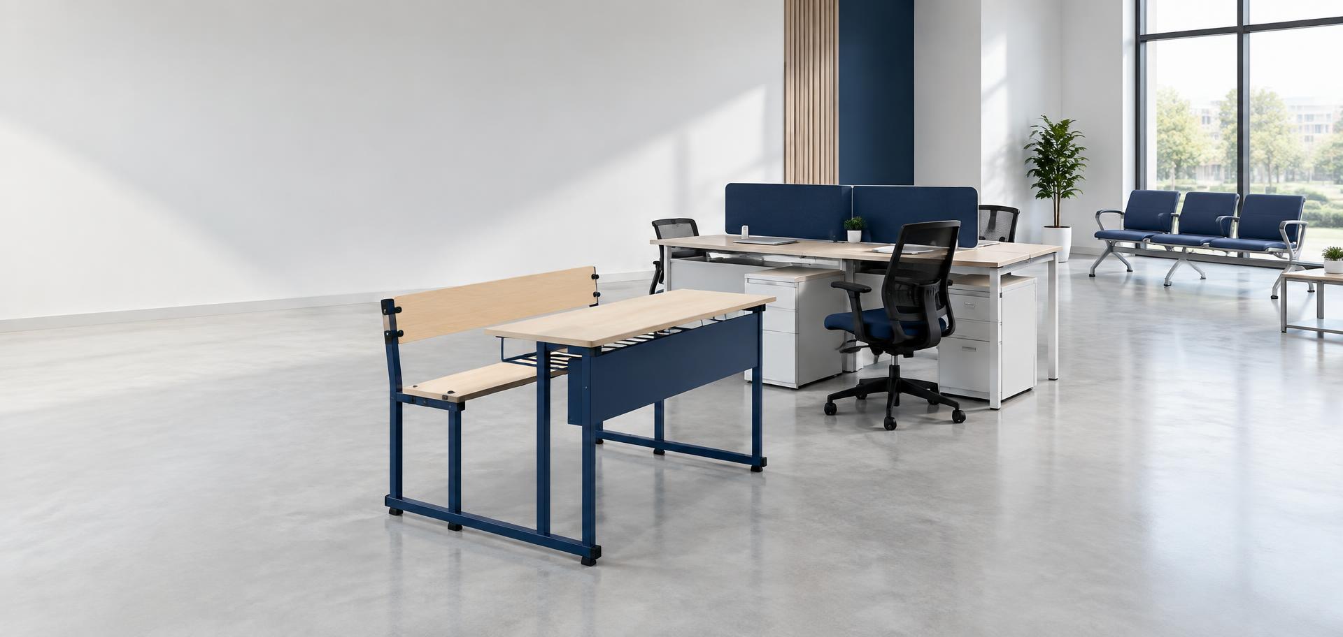 Institutional furniture range for education, healthcare and corporate spaces